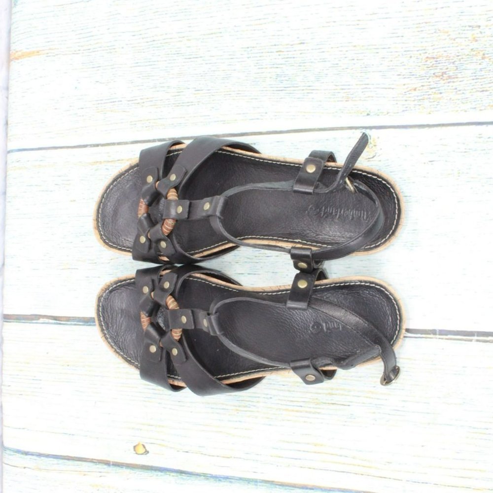 Timberland Black Leather Slip On Adjustable Slingback Casual Sandals Size 9 M - Picture 7 of 9